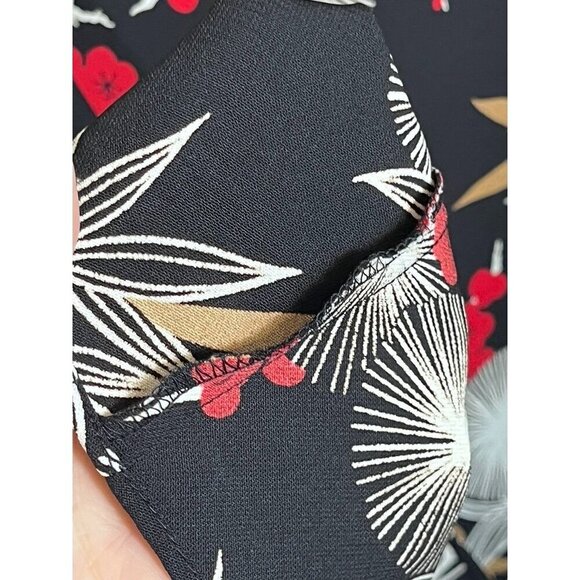 Retro Colorful Floral Skirt 12 Black Boho Western Hippie Indie 80s Folk Cowgirl - Picture 6 of 11